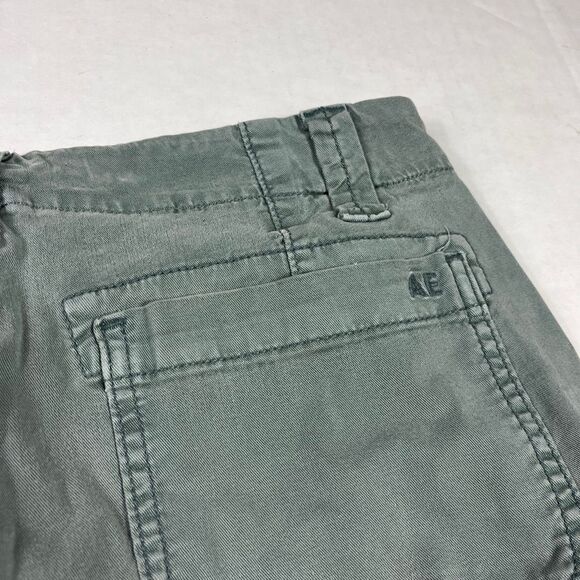 American Eagle Womens Super High Rise Cargo Pants Green Y2K Wide Leg Baggy 0 - Picture 13 of 15